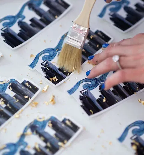 Gold Leaf Stickers — Van Gogh CLT Skyline, by Kelly Aiken