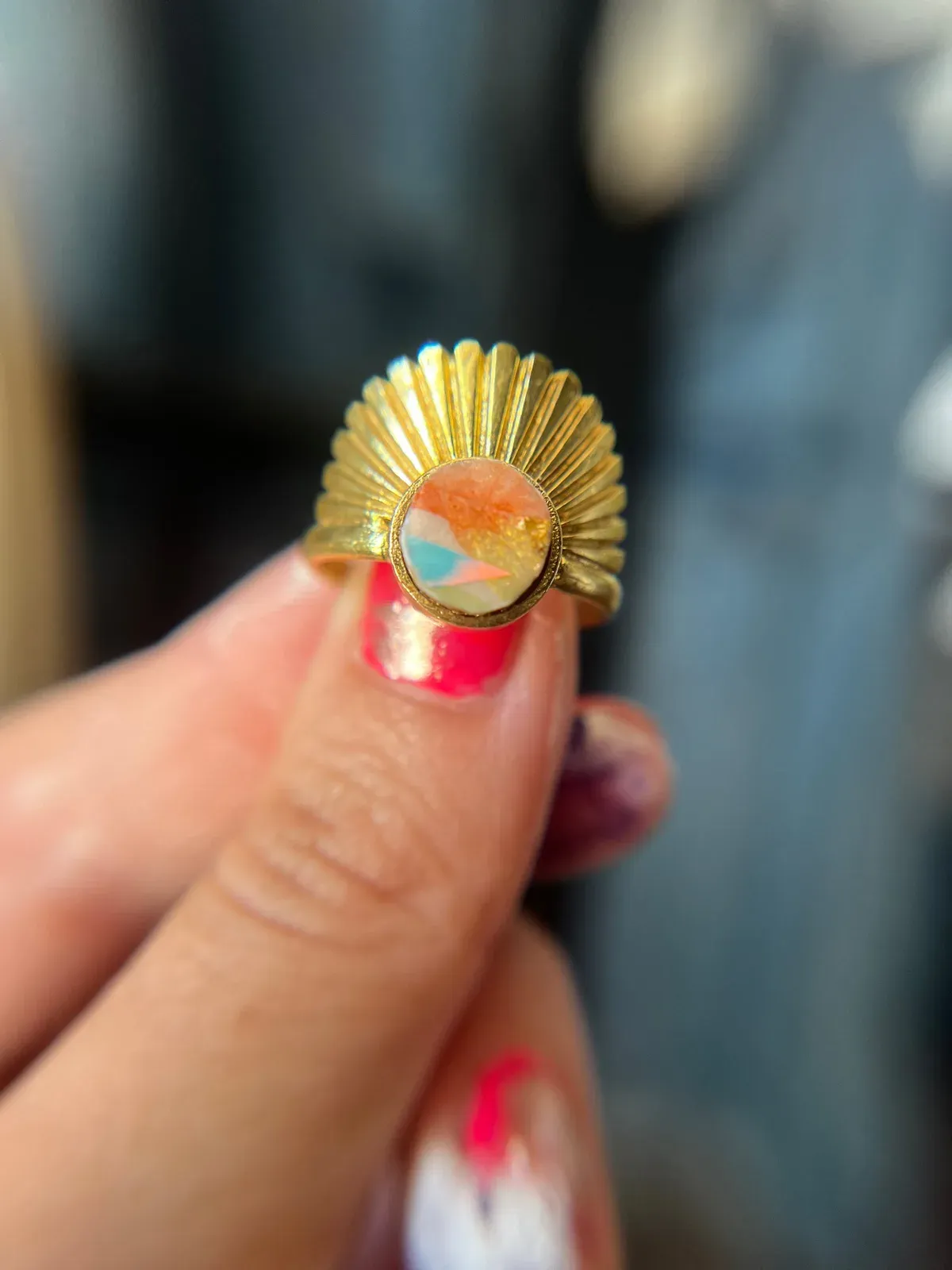 Original Art Ring — Orange Candy, by Kelly Aiken