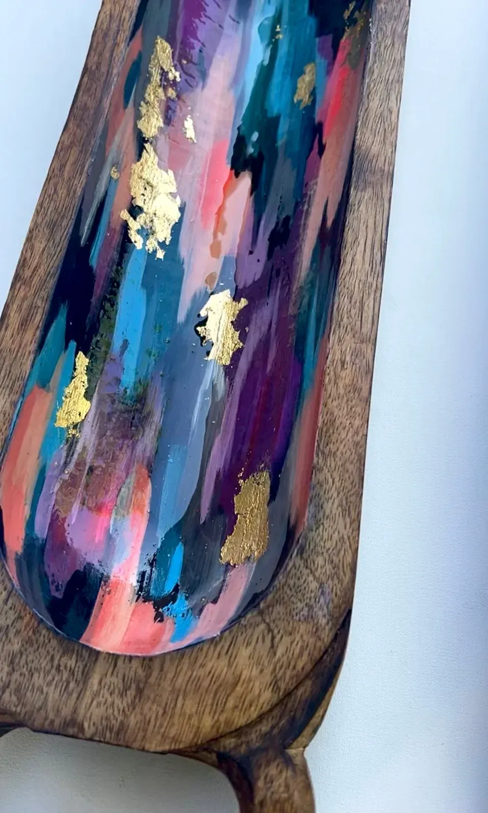 Original Golden Art Tray — Abstract Design, by Kelly Aiken