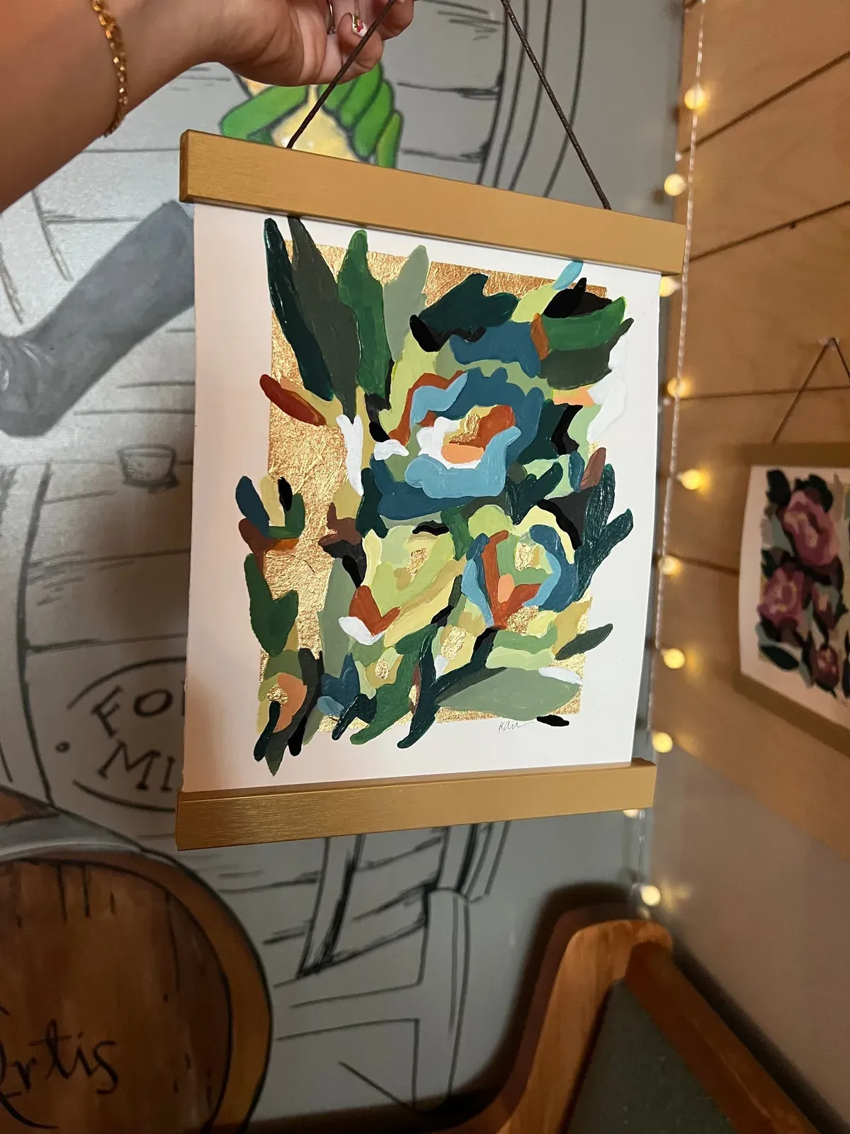 TO GROW 1/40, hand-painted Original Art on paper with hanger bars, by Kelly Aiken
