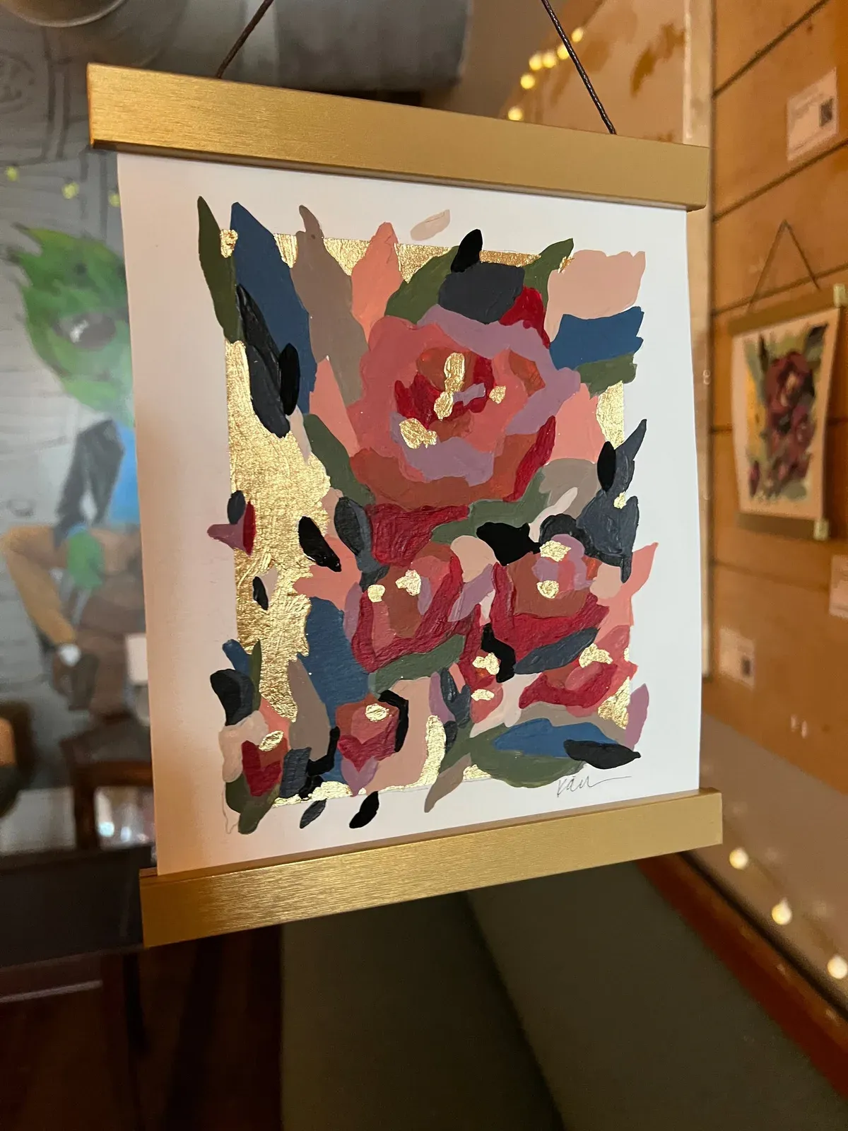 TO GROW 11/40, hand-painted Original Art on paper with hanger bars, by Kelly Aiken