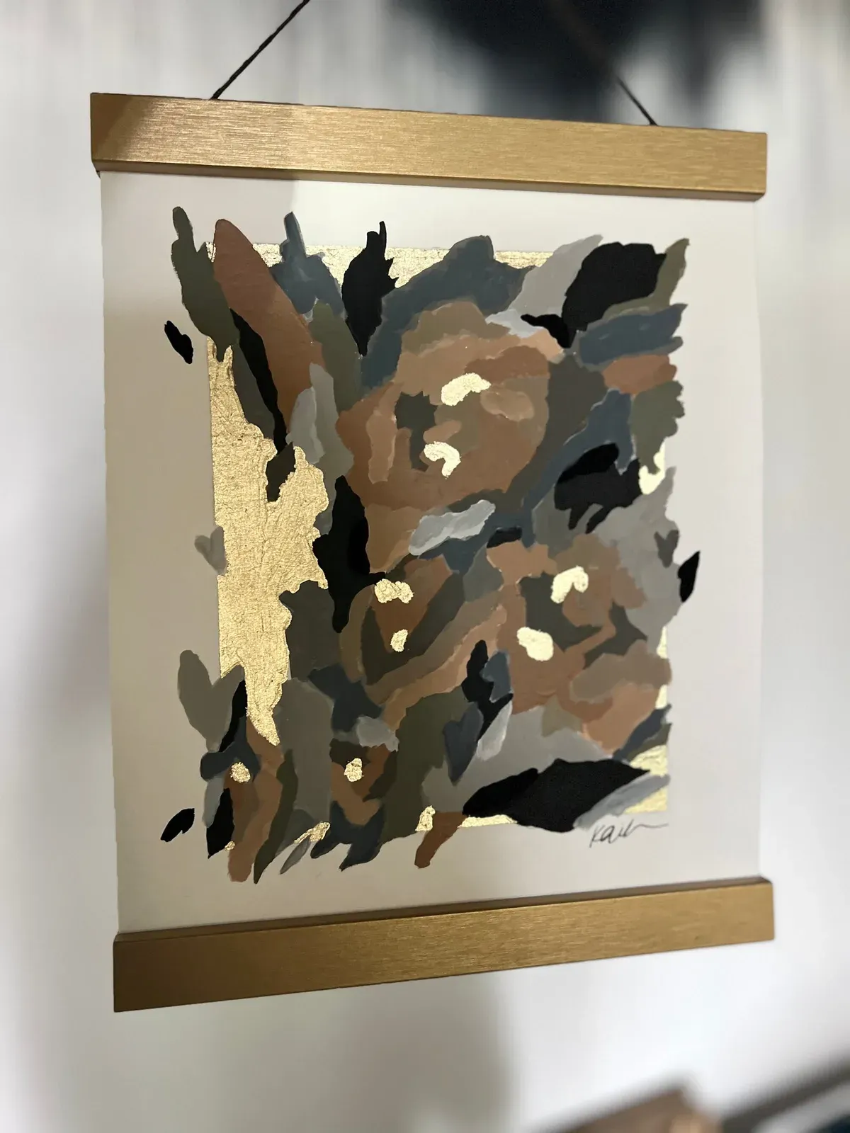 TO GROW 23/40, hand-painted Original Art on paper with hanger bars, by Kelly Aiken